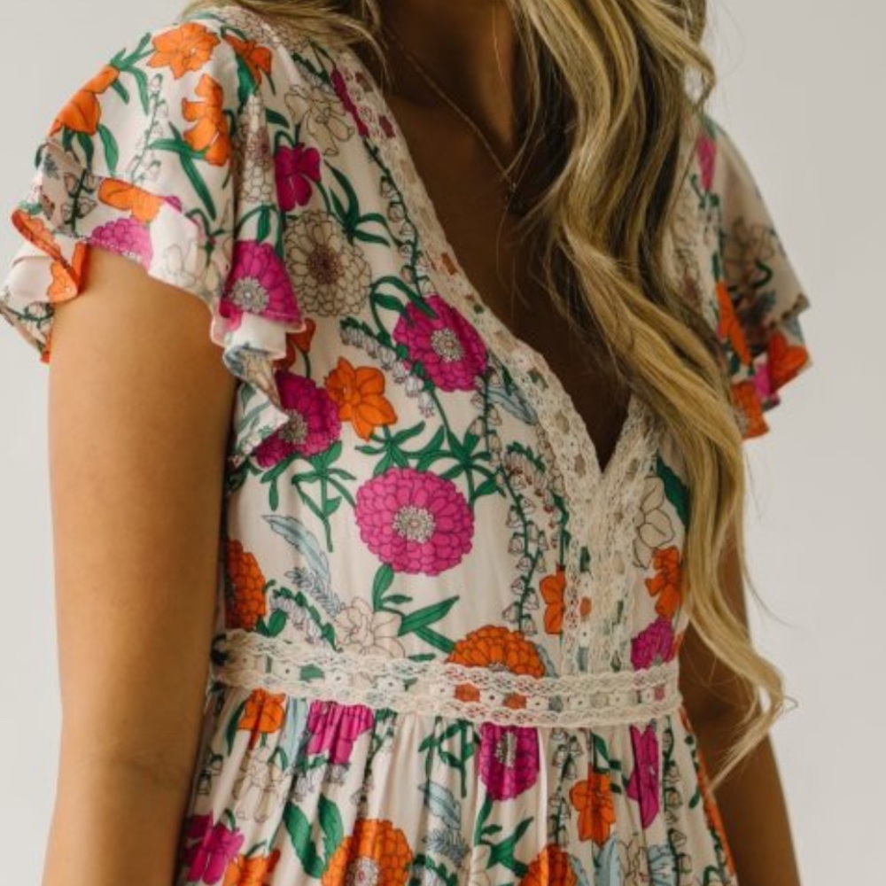 Floral V-Neck Maxi Dress - Picture 3 of 8